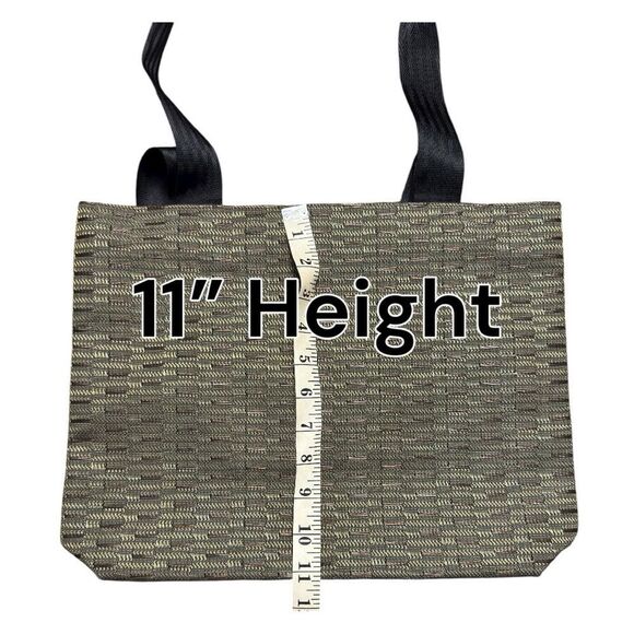 NWT Alan Stuart Black and Brown Large Tote Bag with zipper - Picture 7 of 9